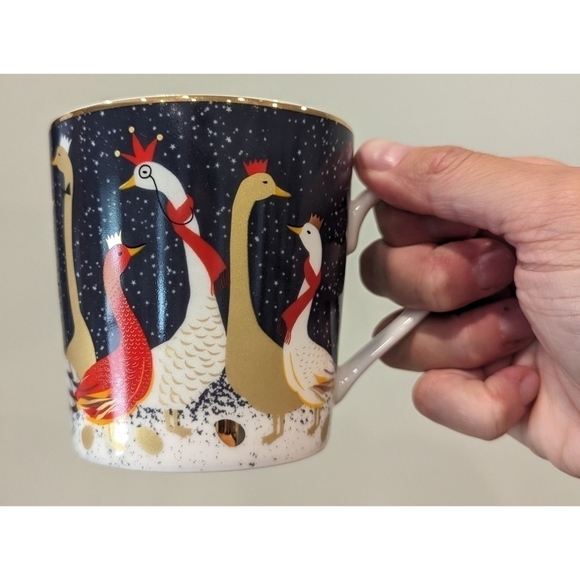 Portmeiron Sara Miller Winter Christmas Geese Ducks Mug - Picture 1 of 8